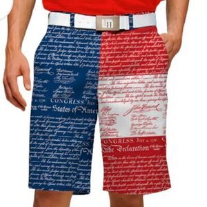 Loud Mouth Declaration Of Indepants Heritage Short Men 36 Red White Blue Holiday